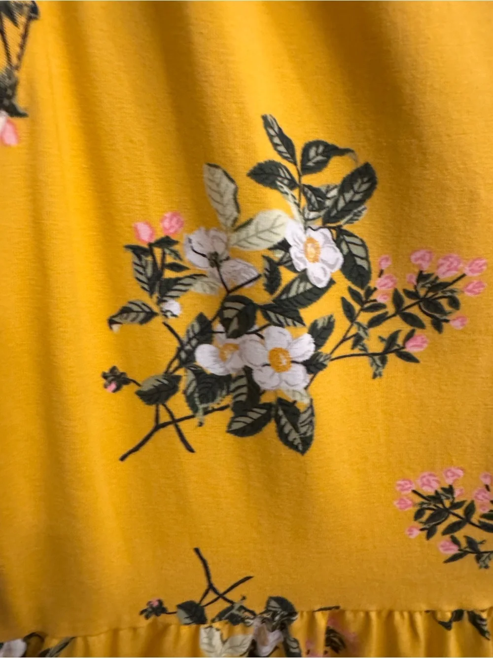 Bright Yellow Floral Girls' Sleeveless Dress